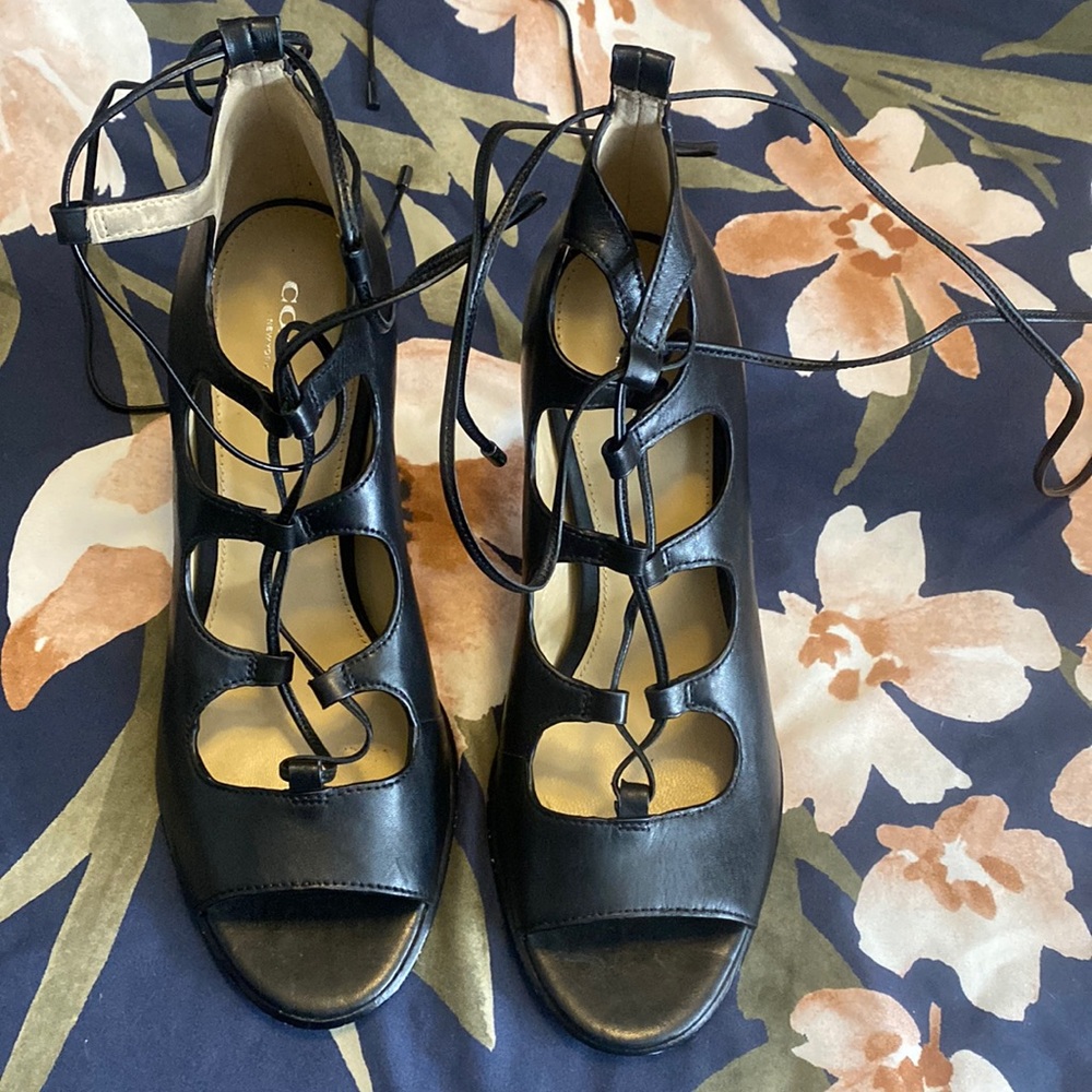 Coach lace up heels